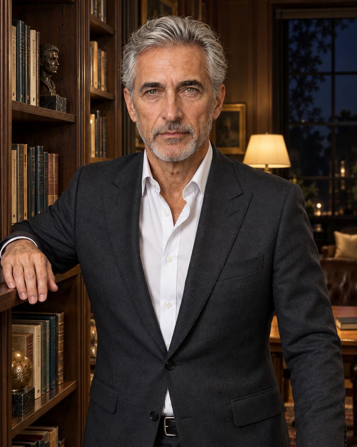 David in a private library